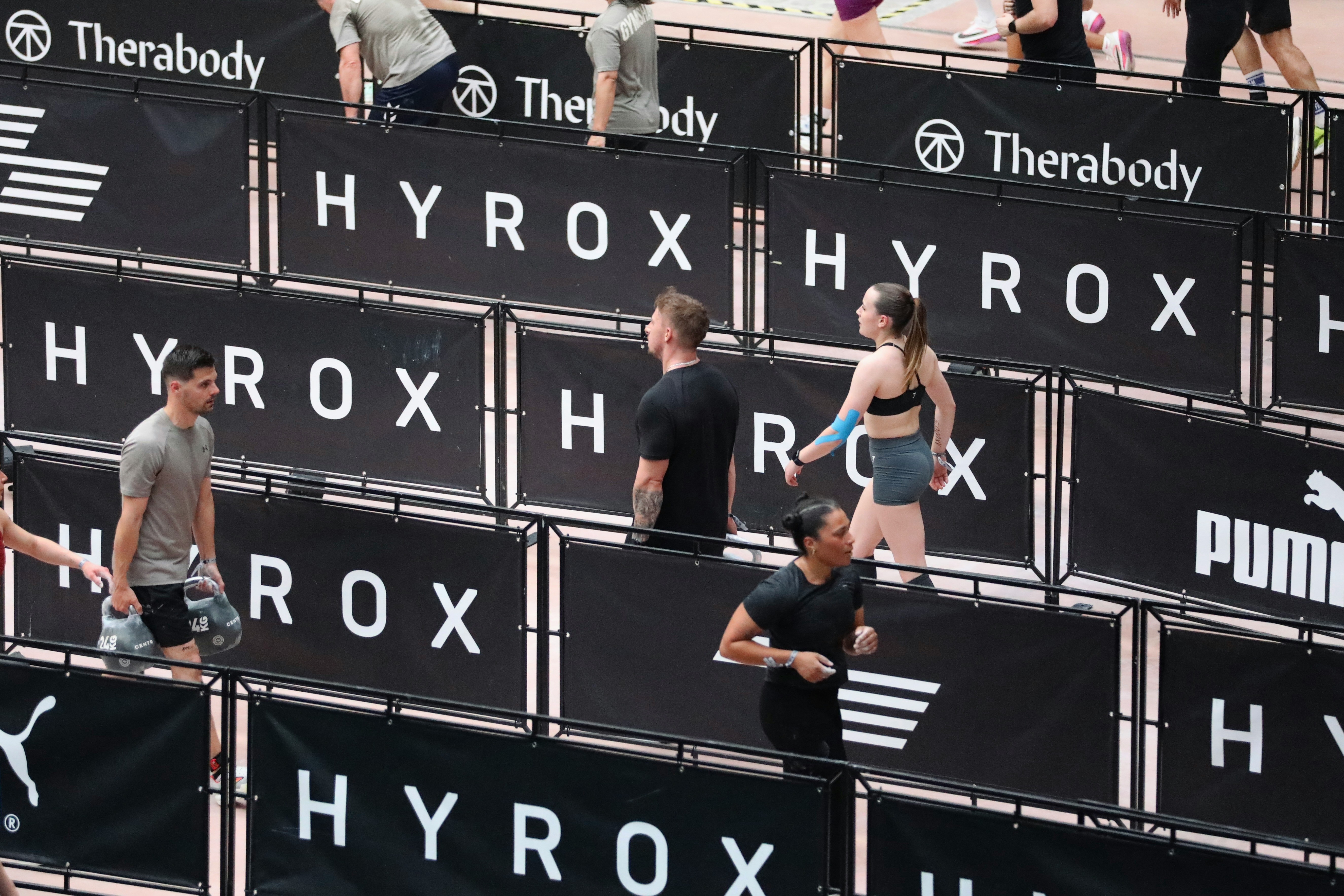 The HYROX-branded race corridor, full resolution